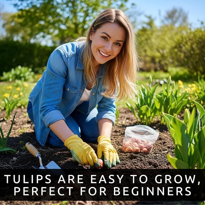 Rainbow Parrot Tulip Bulbs for Planting (10 Bulbs) - Huge Bulbs for Colorful Flowers - Grow Cheeful Rainbow Tulips - Fringed Multicolor Spring Flowers, Tall Statement Garden
