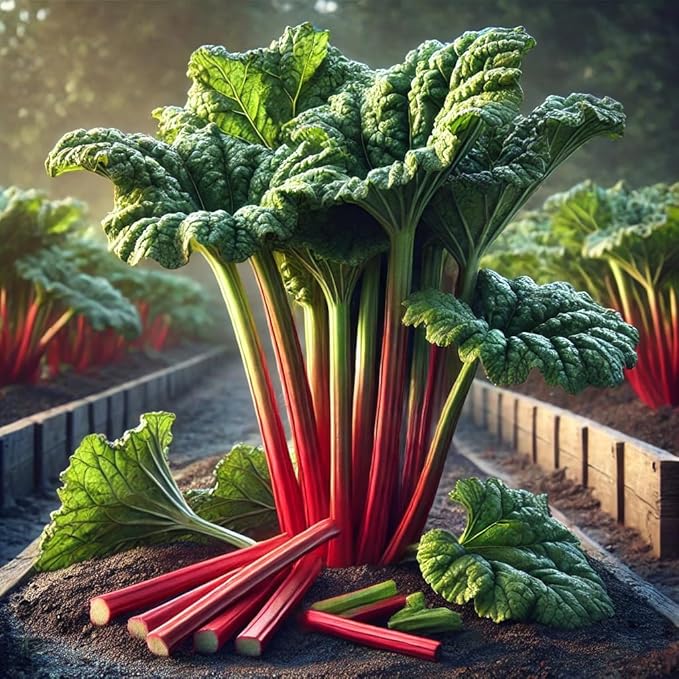 Rhubarb 'Victoria' Seeds – Perennial Vegetable (Rheum × hybridum) | Heirloom Variety, Tart Flavor, Cold-Hardy & Heavy-Yielding