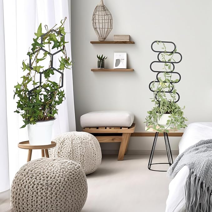 4 Pcs Trellises for Climbing Plants Indoor Metal Climbing Plant Support Metal Plant Trellis for Pots Garden Trellis for Climbing Plants for Plant Lovers (Style 1)
