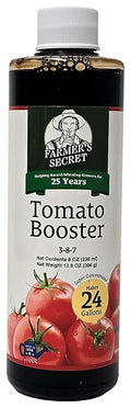 Farmer's Secret Tomato Booster Fertilizer (8oz) - Super Concentrated - 3:8:7 Ratio Fortified with Humic Acid, Iron and Calcium - Grow More Tomatoes