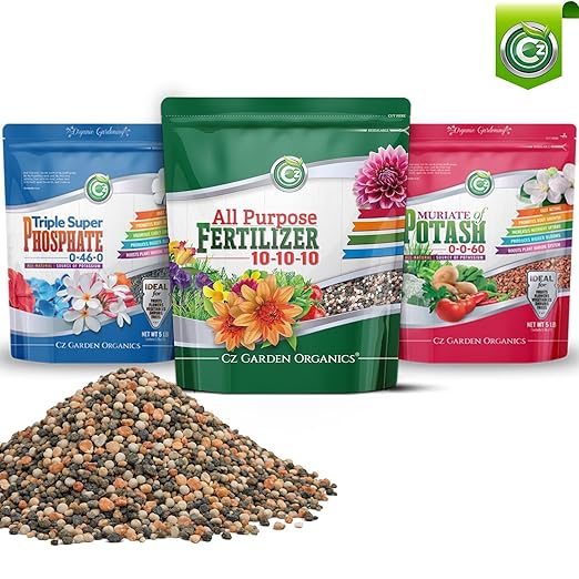 10-10-10 All Purpose Fertilizer - Made in USA - Micronutrients Plant Food for Indoor/Outdoor Plants, Flower Gardens, Fruit & Vegetable Gardens, Trees & Lawns! (All Purpose Fertilizer 8LB)