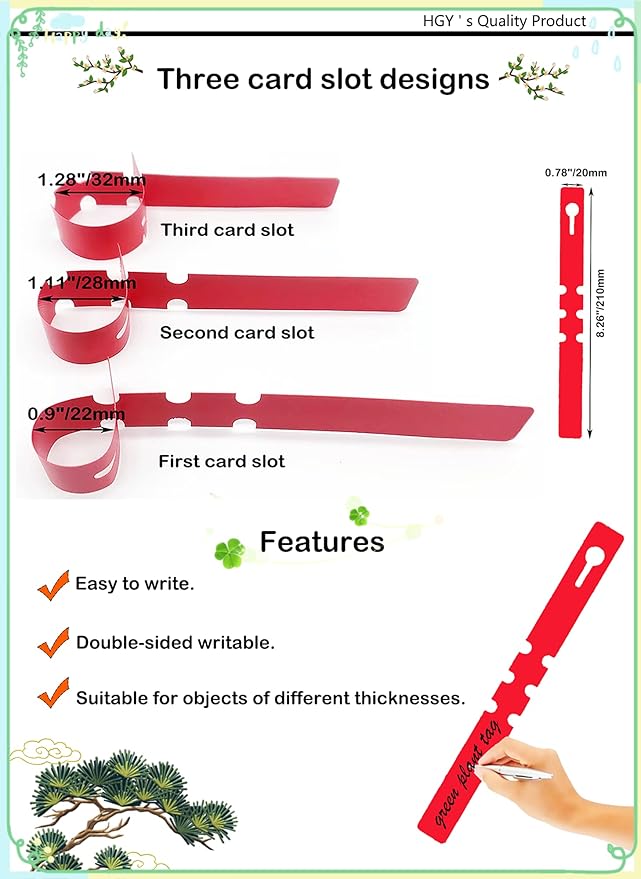 100Pcs Green Plant Tags Wrap Around Tree Tags Markers, Removable,Adjustable Garden Labels Plant Tags(8.27"x0.8", Green)