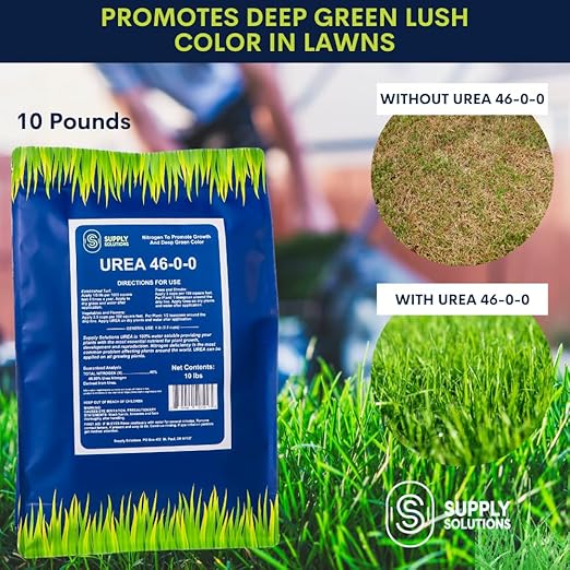 Supply Solutions Urea 46-0-0 Nitrogen Fertilizer to Stimulate Lush Growth and Deep Green Color - Plant Food Plant Fertilizer for Plants Lawn Garden - Bloom Booster for Flowers, Fruits (10lbs)
