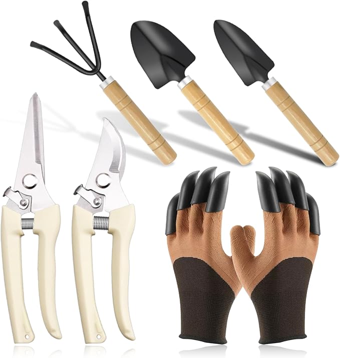 Garden Tools Set, 6-Piece Gardening Hand Tools, Gardening Kit for Women and Men