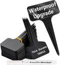 100 Pcs Waterproof Black Durable Plastic Plant Outdoor Garden Labels Nursery Markers T-Type Thick Tags Re-Usable for Vegetables Seedlings