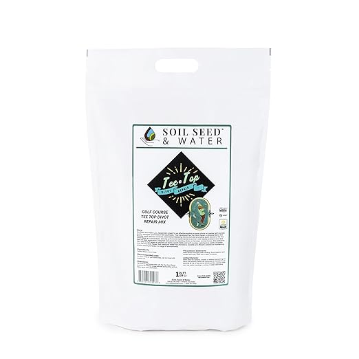 Soil Seed & Water Tee Top Divot Repair Blend – Turf Repair Soil Organic Fertilizer for Golf Greens, Lawns & Sports Fields - OMRI Listed Organic Fertilizer