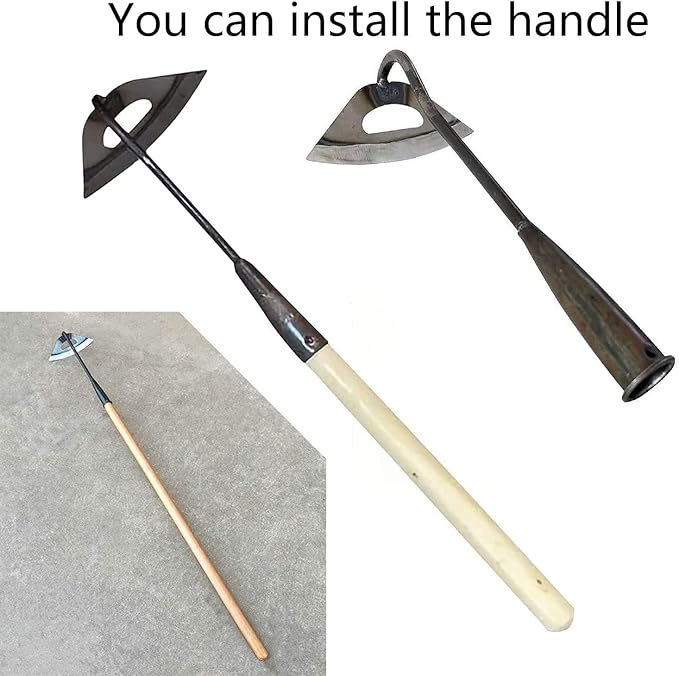 2Pcs Gardening Tools Hollow Hoe, All-Steel Hardened Hollow Hoe, Sharp Edge Garden Weeding Tools, Hoe Garden Tool Hand Shovel Weed Puller for Backyard Loosening Farm Planting Weeding ( Long Handle)