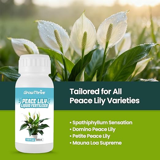 10oz Liquid Peace Lily Fertilizer & Organic Plant Food | Chemical-Free Microbial Probiotic Nutrients for Indoor Houseplants & Spathiphyllum