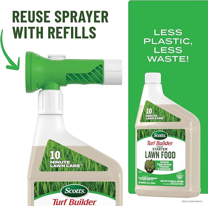 Scotts Turf Builder Liquid Starter Lawn Food Refill, Lawn Fertilizer for New Grass, 7-12-15, 32 fl. oz.