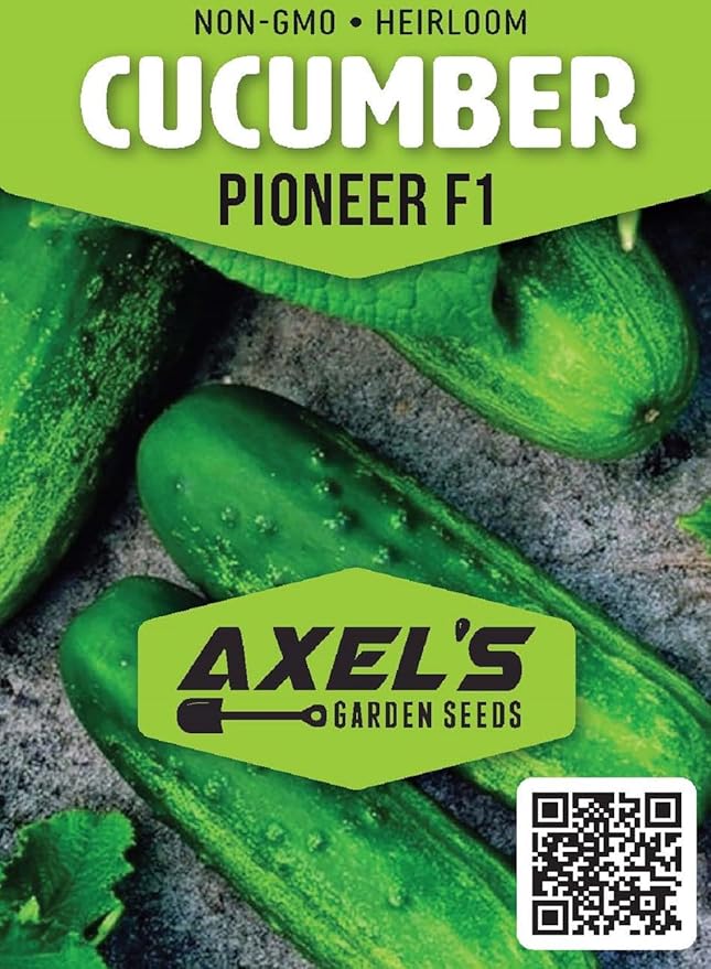 Cucumber Seeds for Planting – 50 Non-GMO Heirloom Garden Seeds, Plant & Grow Pioneer Hybrid Cucumber Seeds Home Outdoor Garden – Great Gardening for Abundant Harvests, 2 Packets, Green