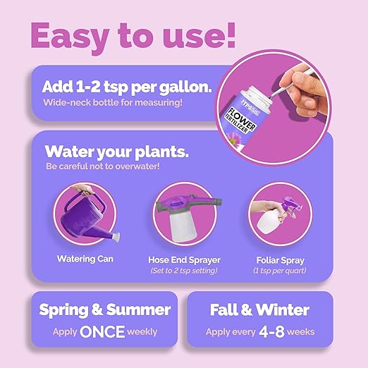 Flower Fertilizer – Liquid Plant Food for More Blooms, Bigger Flowers & Vibrant Color, 32 oz