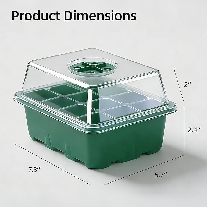 Haispring Seed Starter Kit 10-Pack with Humidity Dome, 120 Cells Propagation Trays & Base | All-in-One Mini Greenhouse for Seed Germination and Plant Starting