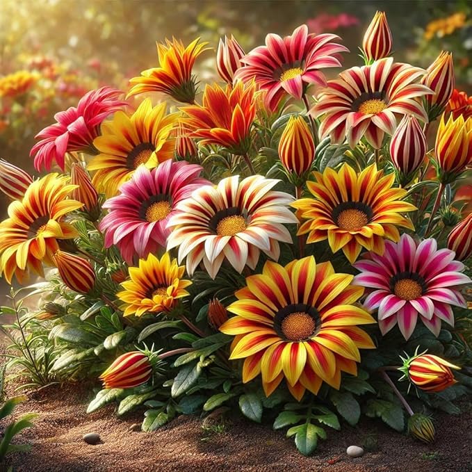99pcs Gazania & Tithonia Mexican Sunflower Seeds– Perennial Ground Cover Plants, Heat & Drought Tolerant, Easy to Grow, Colorful Blooms for Garden, Butterfly & Pollinator Friendly