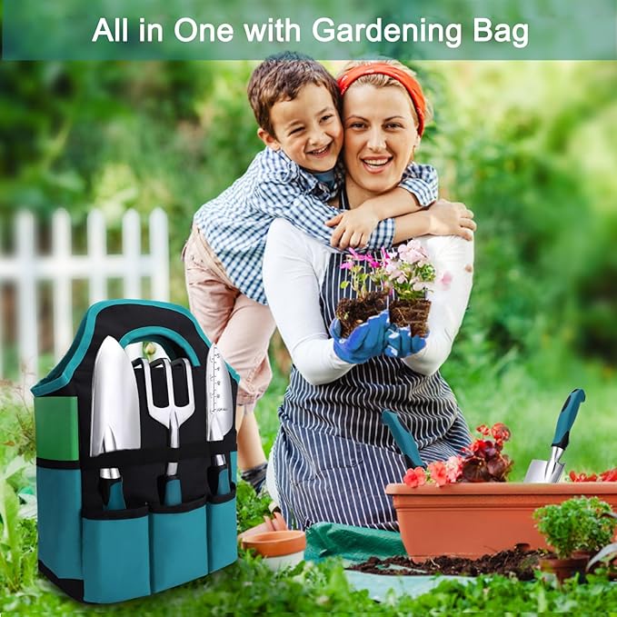 Kynup Garden Tools, Gardening Gift for Women, Men, Beginners, Gardening Hand Tools Kit, Gardening Supplies, Essentials, Garden Stuff, Rust Resistant Garden Tool Set for Weeding, Digging, Planting