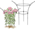 2 Pack Peony Cages and Supports Cages 13" D x 22.8" H Heavy Duty Metal Support Frame for Peonies & Roses Natural Bouquet Shape Garden Stakes for Outdoor Plants Flowers Ornamental (Black)