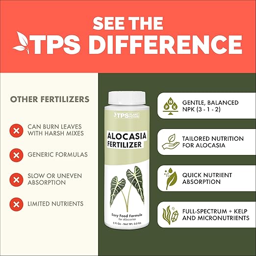 Alocasia Fertilizer – Liquid Plant Food for Bigger Leaves, Stronger Roots & Healthy Tropical Growth, 8 oz