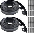 2 Pcs Garden Edging, 60ft Black Landscape Edging, 54 Spikes for Lawn 2 Inch Tall （60Ft Total）