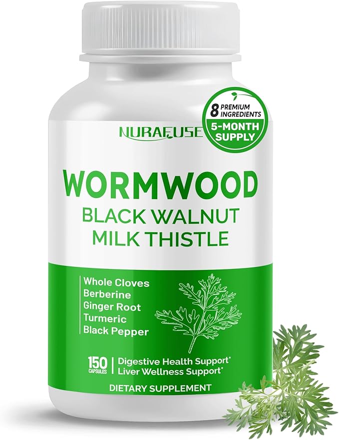 NURAFUSE Wormwood Whole Cloves Milk Thistle with Other Herbs - Support Digestive Health, Liver Wellness