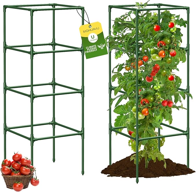 2 Pack Tomato Cage for Garden Support, 43 inch Tall Adjustable Plant Support Stakes, Tomato Trellis Extra Bold for Climbing Vegetables Plants Flowers