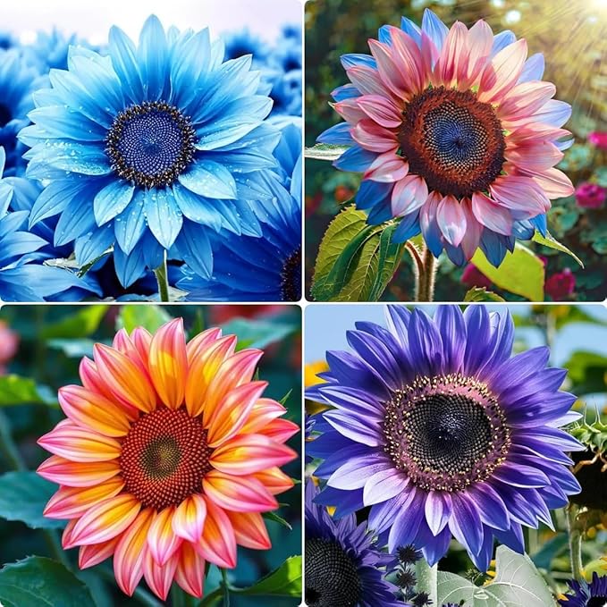 Sunflower Seeds Pack - 50+ Seeds for Vibrant Bicolor Blooms, Fast Growing Cut Flowers to Attract Bees & Butterflies, Ideal for Sunny Garden Borders and Landscapes