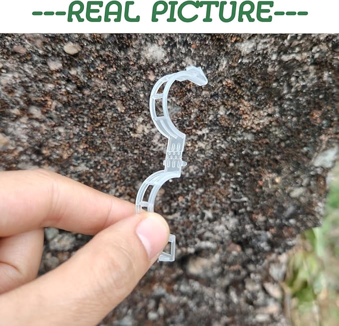 100pcs Plant Support Clips - Tomato Clips for String Trellis, Grape Vine Clips for Garden Netting Climbing Plants, Secured Plastic Plant Clip for Fixing Stem and Vine (100, White)