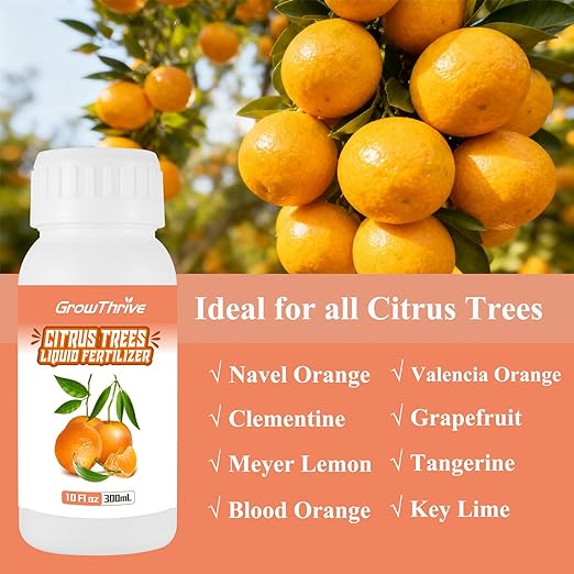 10oz Organic Citrus Probiotic Fertilizer - Natural Liquid Plant Food for Lemon, Fruit Trees & Vegetables - Promotes Root Growth & Green Leaves