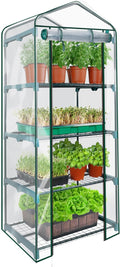 KOL 4-Tier Mini Greenhouse - PVC Clear Cover & Steel Frame - Portable Small Green House for Indoor & Outdoor Use - Grow Plants, Seedlings, Herbs