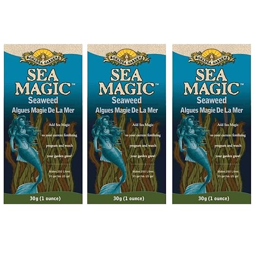 Pack of 3 - Sea Magic Dry Soluble Seaweed Extract Fertilizer - 90 Grams Total - Makes 198 US Gallons