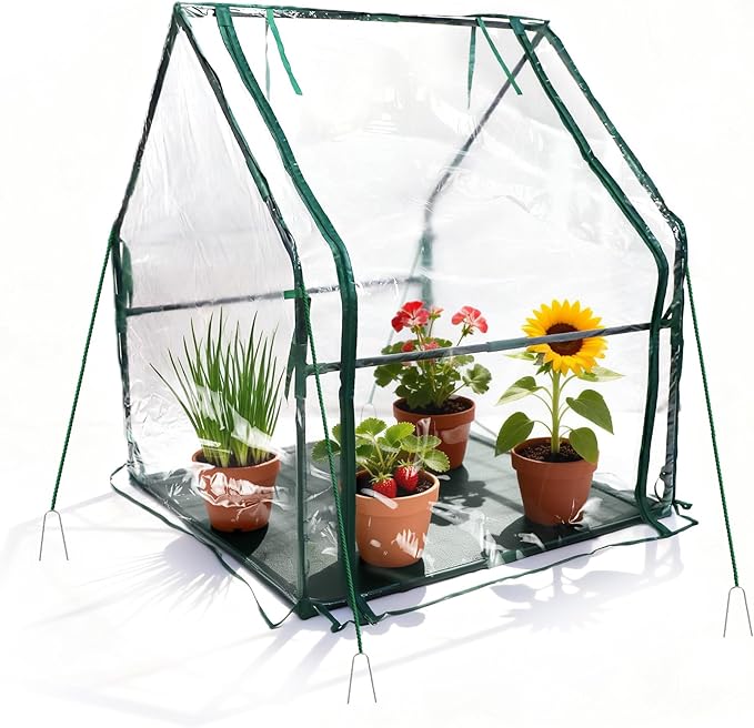 Mini Greenhouse 36"x36"x42" Plant Cover Tent Seed Starting Waterproof Floor Mat Small Plant Tent for Use on Patio Balcony Porch & Indoors/Outdoors