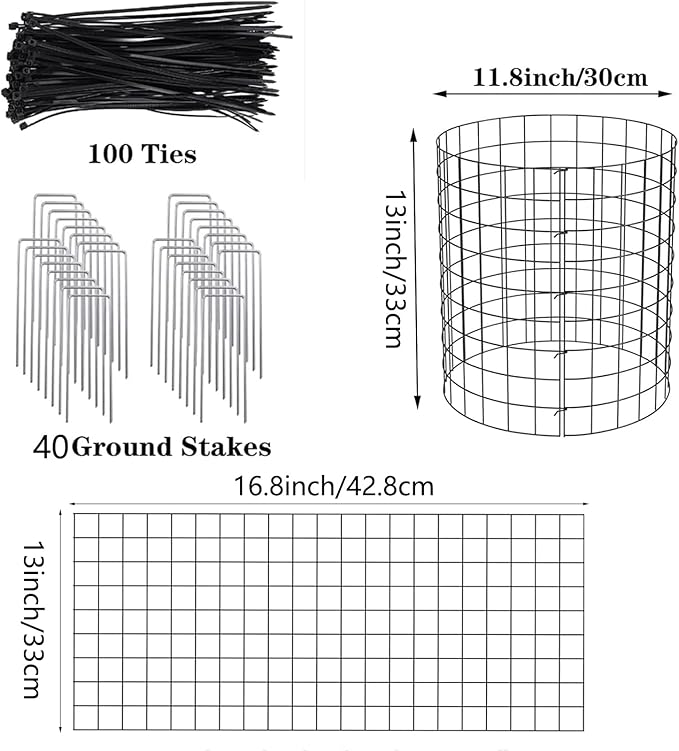 10 Packs Wire Plant Protectors from Animals -16.8'' x13'' Metal Mesh Plan t Cage Covers Garden Small Plan t Protectors Animals Chicken Wires Cover for Protect Plants,Vegetables
