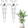 2 Set 30In Taller Plant Trellis for Climbing Plants Outdoor Expandable Metal Indoor Plant Trellis for Potted Plants Tall Climbing Monstera Support Stakes for Garden Ivy Pothos Hoya Flowers(Bird)
