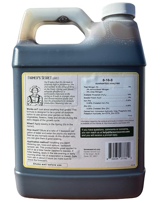 Farmer's Secret Spring Booster Fertilizer 32oz - Super Concentrated 8-16-8 Formula - Formulated for Spring Application on All Types of Plants - Perfect Blend of Nutrients for Early Season Development