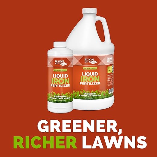 Chelated Liquid Iron – Bloom City Organic Iron Supplement for Lawns & Plants – 1 Gallon
