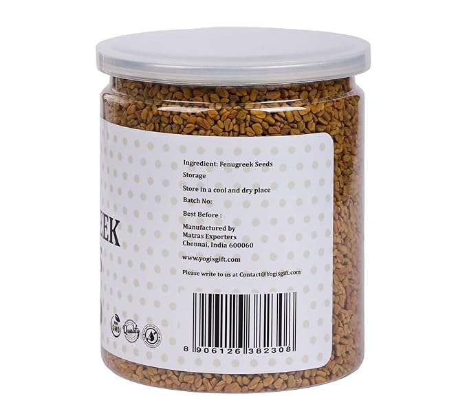 Fenugreek Seeds 14oz, 100% Pure & Natural Methi Seeds, Premium Quality, fenogreco en semillas, For Cooking, Herbal Uses and Overall Wellness - By Yogi’s Gift®