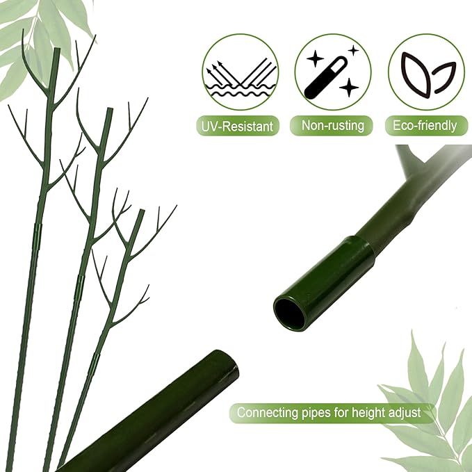 Plant Support Stakes for Indoor Plants,Trellis for House Potted Plants Flower,Monstera Support Sticks with Orchid Clips,Twist Ties(2 Pack Brown)