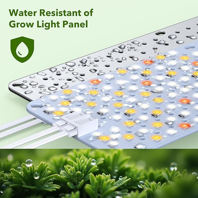 Full Spectrum 384 LEDs Grow Lights, 24W Plant Grow Lights for Indoor Plants with Daisy Chain Function, Sunlike Spectrum,4/8/12/16/20H Timer for Seed Starting(Pack2)
