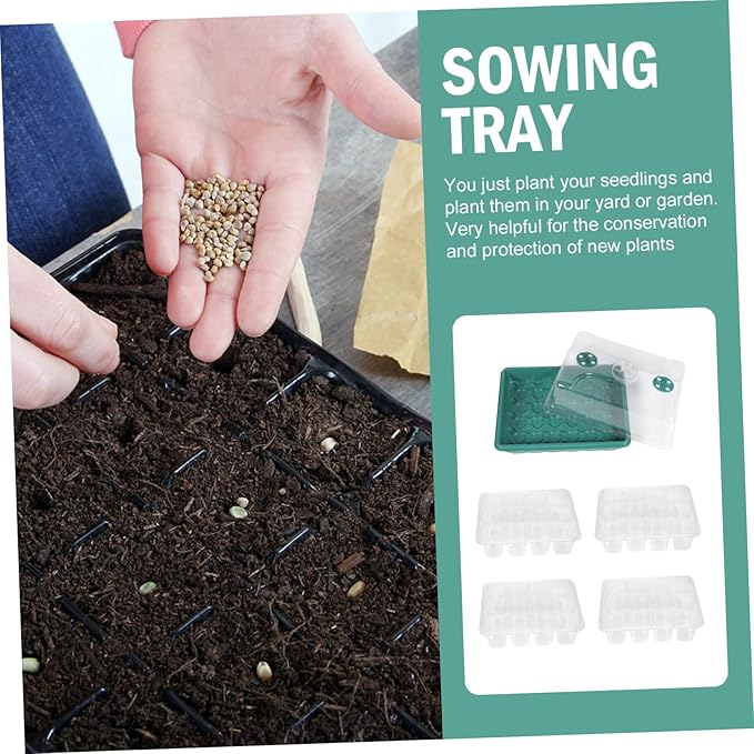 BESTonZON 1Set Plant Germination Box Durable Indoor Garden Propagating Trays with Design for Home Gardening Seed Starting Greenhouse Accessory