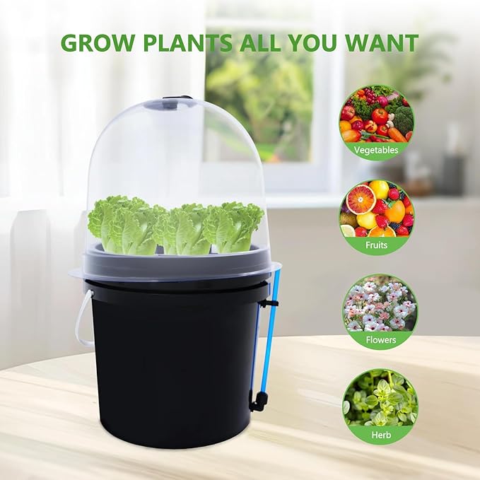 Hydroponics Seedling Cloning System Kit, 8 Holes Cloning System Aeroponic Propagation Kit, Fog Seedling Box, Soilless Hydroponic Equipment for Indoor Outdoor Garden Vegetables