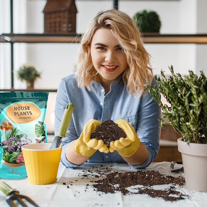 Potting Soil Mix 1qt for Indoor Plants, Organic Houseplant Soil Well Draining Dirt Ready to Use, Fit for House Plant Like Pothos, Philodendron, Monstera, African Violet