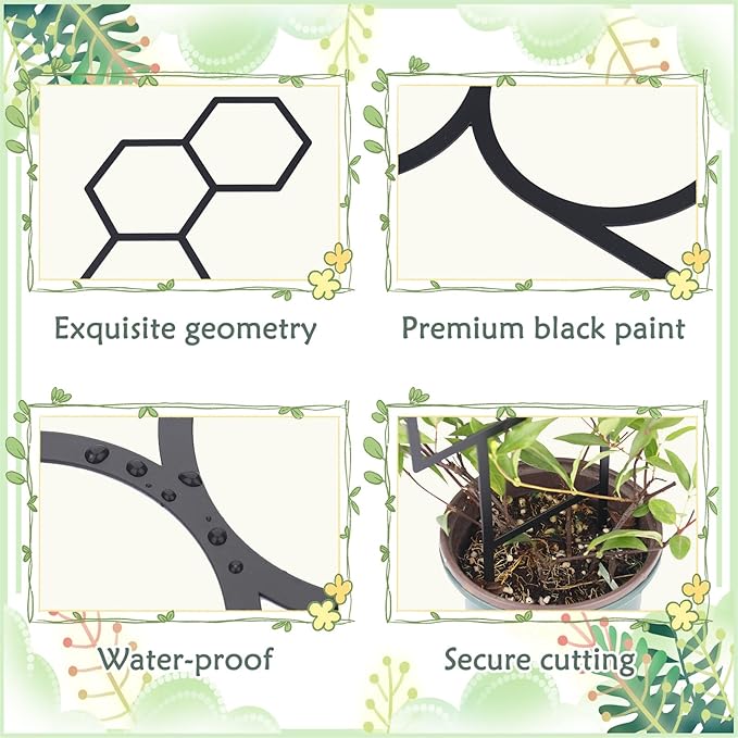 4 Pcs Trellises for Climbing Plants Indoor Metal Climbing Plant Support Metal Plant Trellis for Pots Garden Trellis for Climbing Plants for Plant Lovers (Style 1)