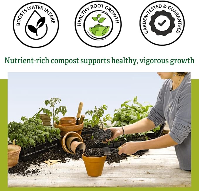 Gardener's Supply Company Self-Watering Potting Mix | High-Nutrient Compost-Based Plant Soil for Indoor Outdoor Planter Boxes, Containers & Garden Beds - 20 Quarts