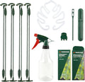 5Pack Plant Support Structures, 11'' Twig Plant Sticks with Orchid Clips Mini Scissors & Twist Ties, Flower Stakes for Plants Peony, Tomato Seedling, Marigold, Amaryllis, Sapling, Coreopsis