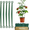 100pcs Garden Stakes Arms for Tomato Cage, Plant Trellis Connectors, Attach 0.63 Inch Dia Tomato Stakes and Plant Stick Supports, 11.8in Plastic Connecting Rod (16mm，No Stake)