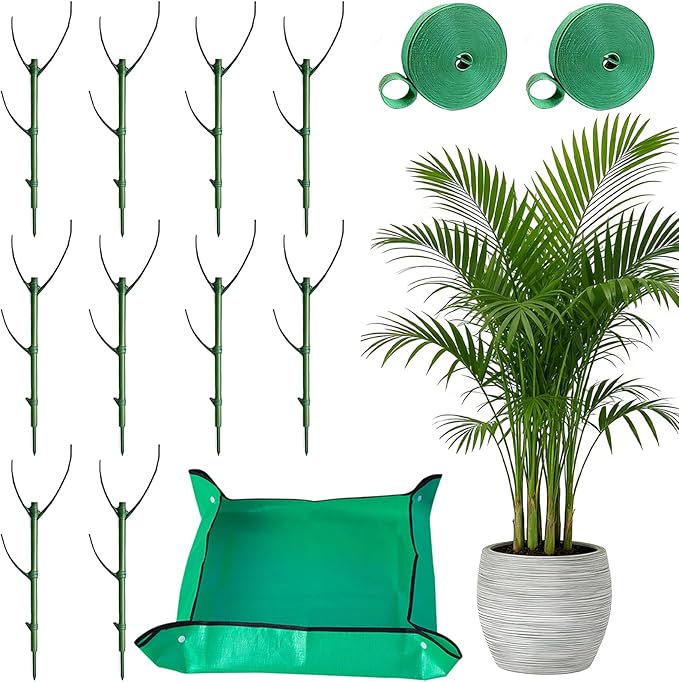 Monstera Plant Support Stakes Indoor - 10-Pack Stackable Tall Plant Sticks for Climbing Plants Stem Support - Durable Trellis Garden Poles for Outdoor Gardening