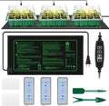 2026 Seed Starter Trays with Grow Lights and Heat Mat, 36 Extra Large Cells Plant Starting Kit, 4 Timing Set ,Humidity Domes Heightened Lids for Greenhouse Germination Seeds Growing Starting (3PACK)