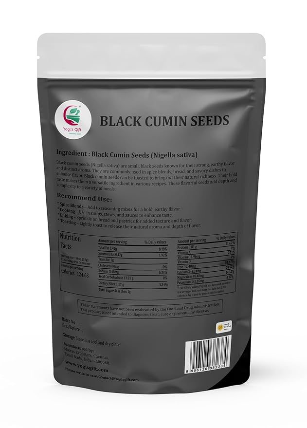 Black Cumin Seeds 2 LB, Nigella Sativa, 100% Pure & Natural, Premium Quality Kalonji Seeds, Perfect for Seasoning, Cooking, Sprouting & Herbal Uses, 2LB Bulk Pack - By Yogi’s Gift®