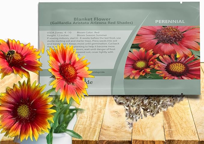Outsidepride Gaillardia Aristata Arizona Red Shades Blanket Flower Seeds for Planting - 100 Pcs Perennial Wildflower Seeds, Drought-Tolerant for Xeriscaping, Pollinator Gardens, or Wildflower Mixes