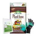 Espoma PT18 Organic Plant-Tone 5-3-3; 18 lb. Bag; with My Garden Pool PH Soil Test Strips 20 ct, and Superior Gardening Claw Gloves and Garden-IQ, Smart Gardening AI Assistant!