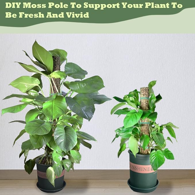 Moss Pole DIY Kit, 6.6/13.2/26.4ft Metal Moss Pole for Plants Monstera, 2Pcs 8.3in×3.3ft Steel Mesh with Plier, Cable Zip Ties, Sphagnum Moss Pole (6.6ft Wire Mesh with Plier)