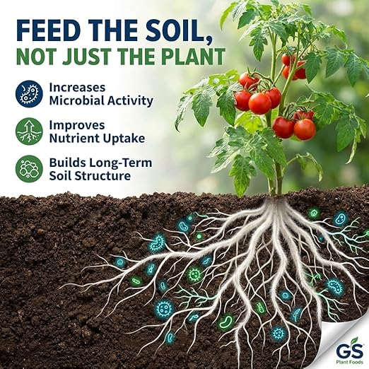 GS Plant Foods Liquid Fish & Kelp Fertilizer (1 Quart) – Organic Material Review Institute Listed Natural Plant Food for Home Gardens, and Vegetables
